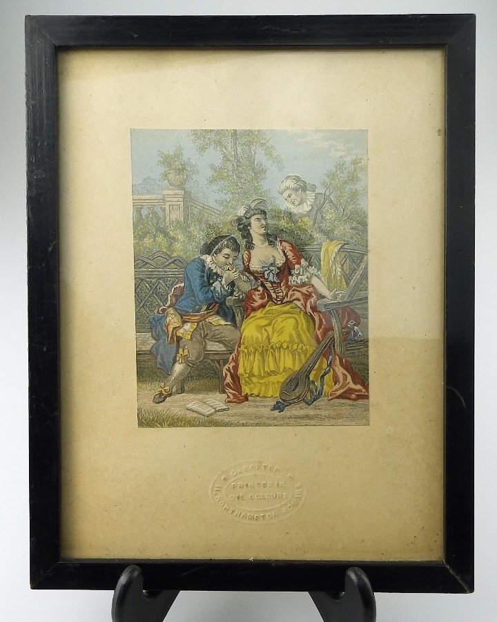 Antique Baxter Print signed an attractive Victorian Framed Print 2 C.19thC