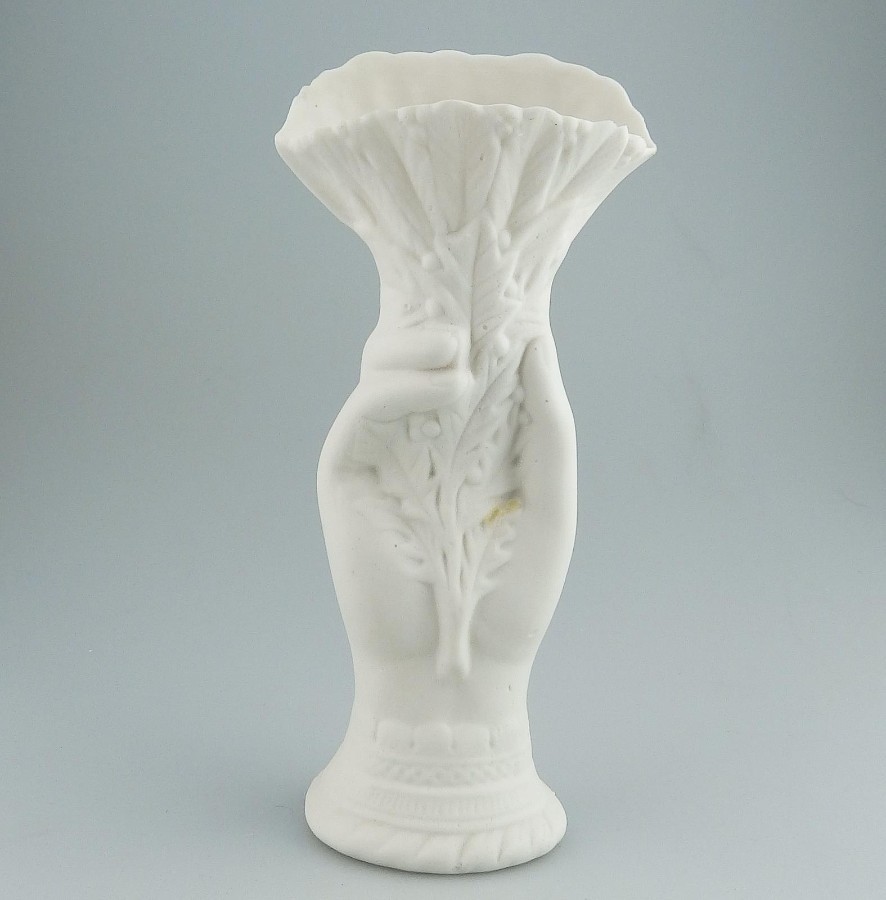 Antique Continental Porcelain Parian a pretty Hand Vase C.19thC