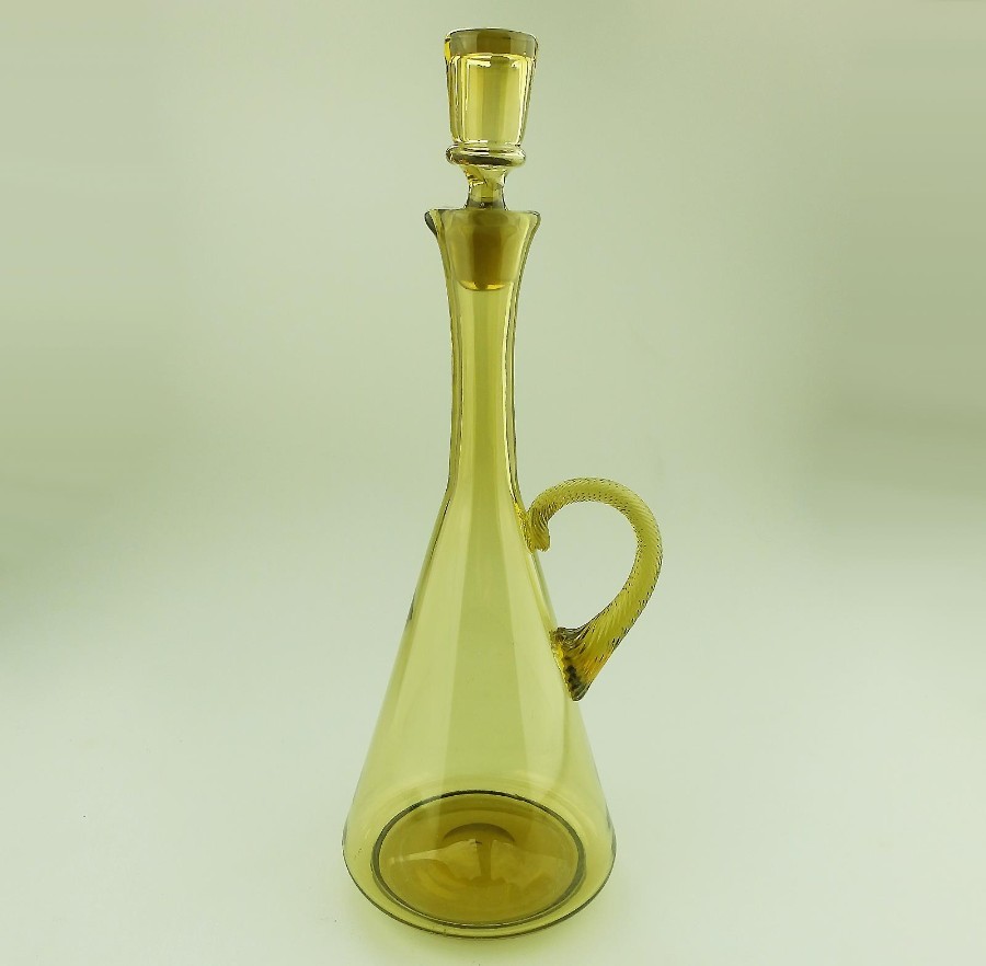 A good Art Deco Glass citrine Liquor Decanter, probably Murano C.1920's-40's