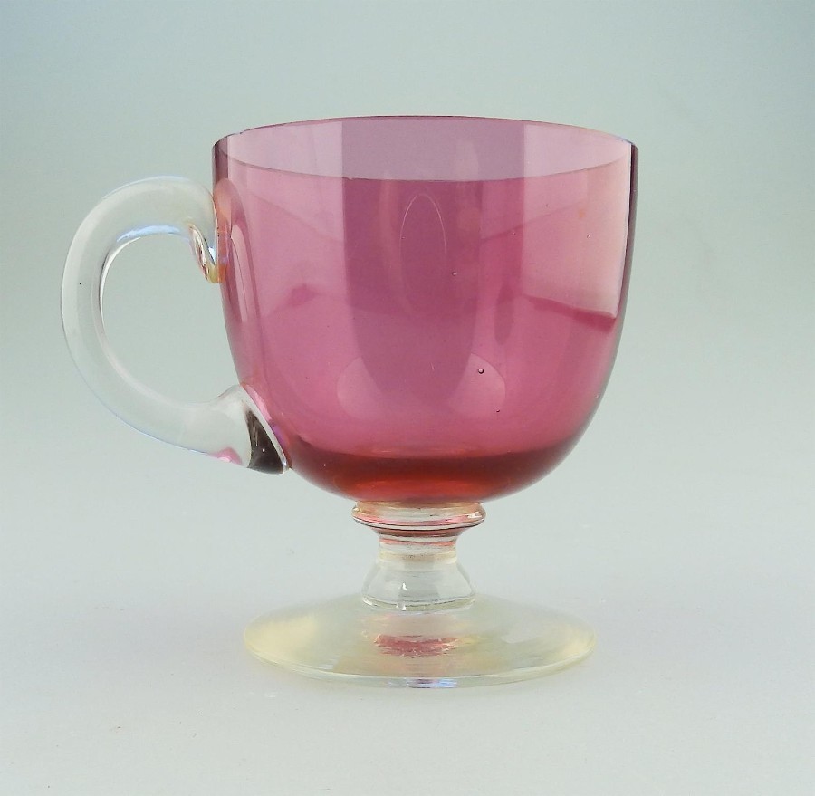 A good Victorian antique English Cranberry coloured Glass Custard Cup C.19thC