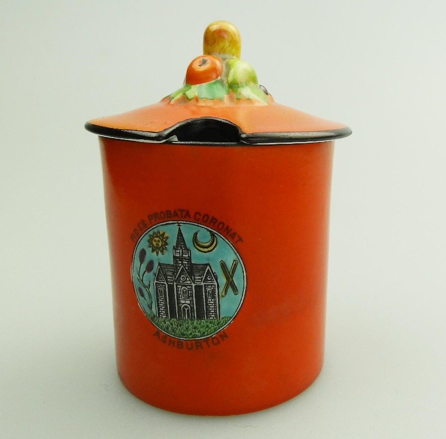 Antique British Art Pottery rare Carlton Ware Ashburton Preserve Pot C.1926+