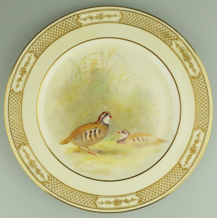 Royal Doulton Antique Porcelain Good hand painted Cabinet Plate by T Wilson C.1900