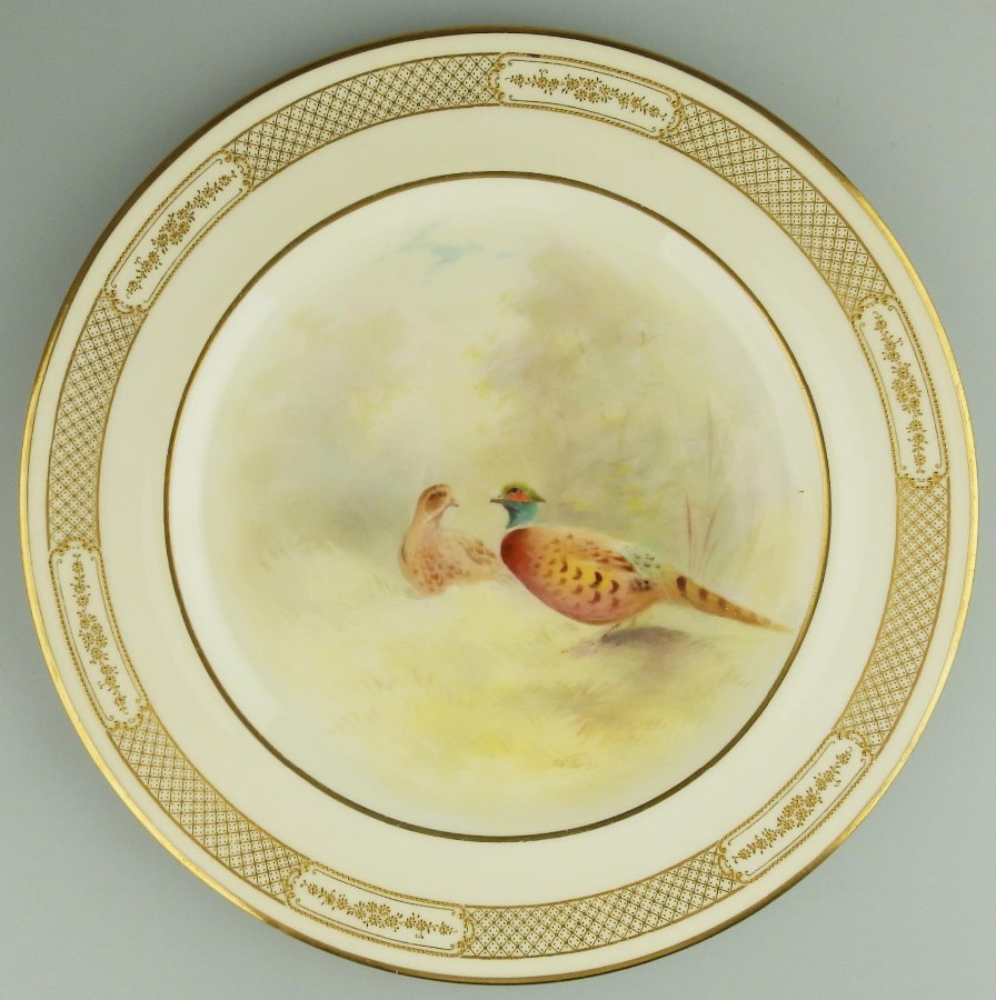 Royal Doulton Antique Porcelain Good hand painted Cabinet Plate by T Wilson 2 C.1900