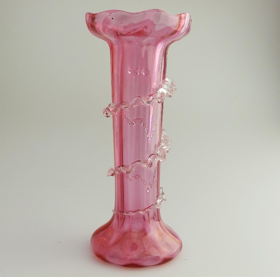 Antique English Cranberry coloured Glass a large Victorian Vase No.2 C.19thC