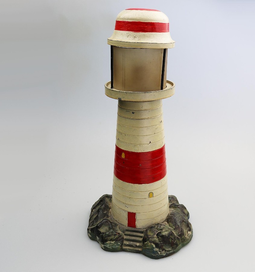 Vintage Antique Lighting an Art Deco novelty Lighthouse Table Lamp C.early - mid 20thC
