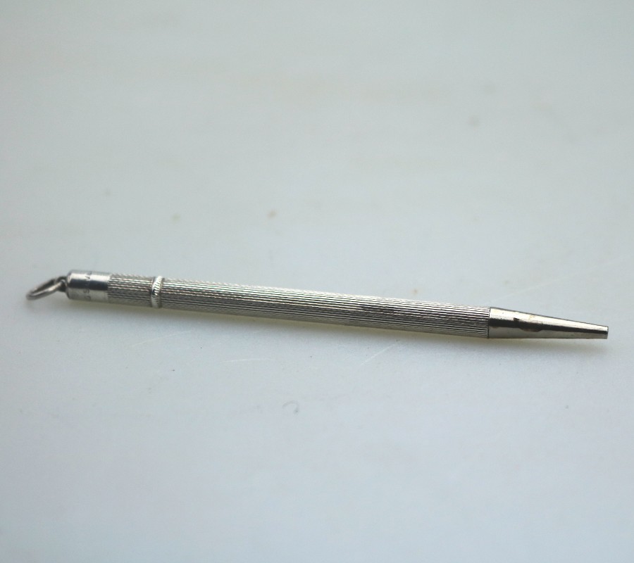 Antique Writing Solid Sterling Silver Propelling Pencil C.20thC