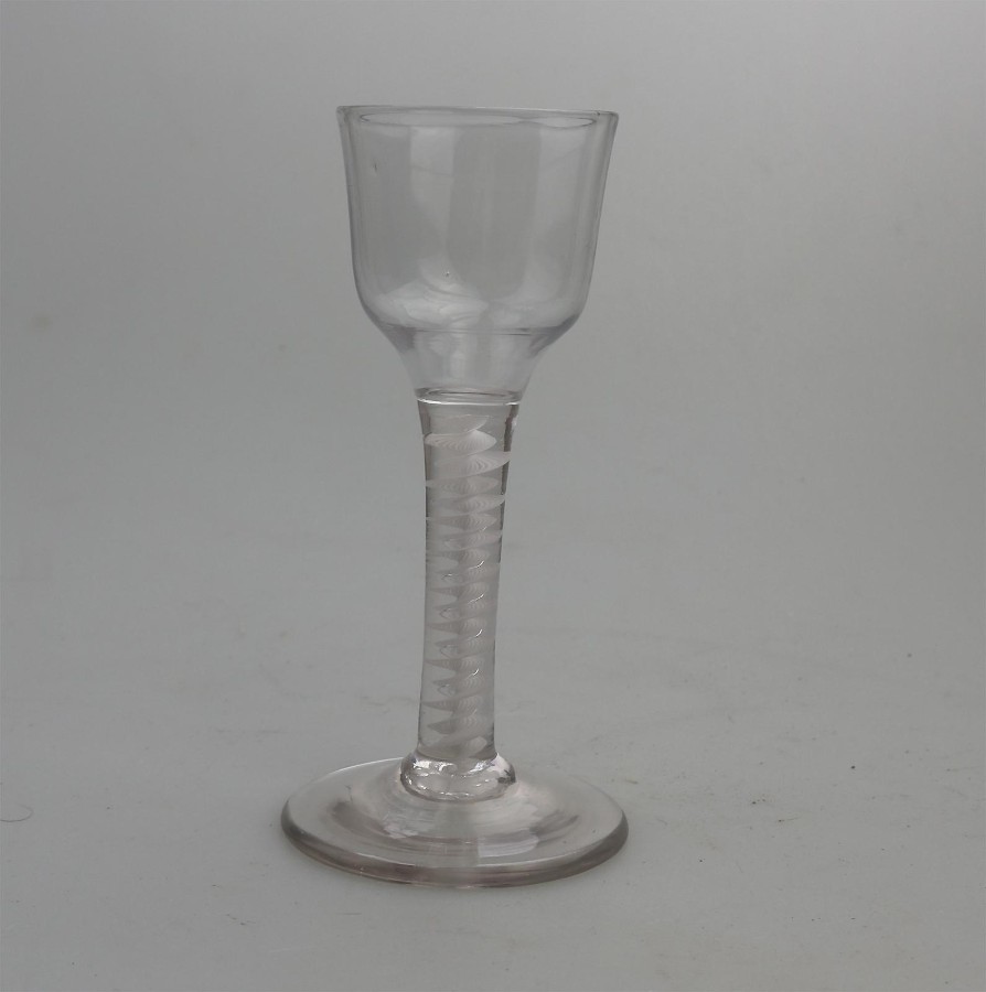 Antique Georgian Stemware opaque-twist corkscrew Stem Cordial Glass C.18thC