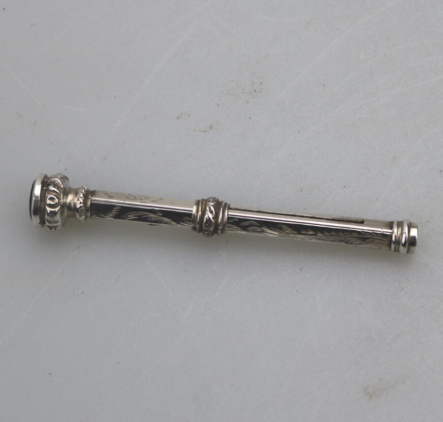 An antique Victorian solid silver Chatelaine Mechanical Writing Pencil C.1905