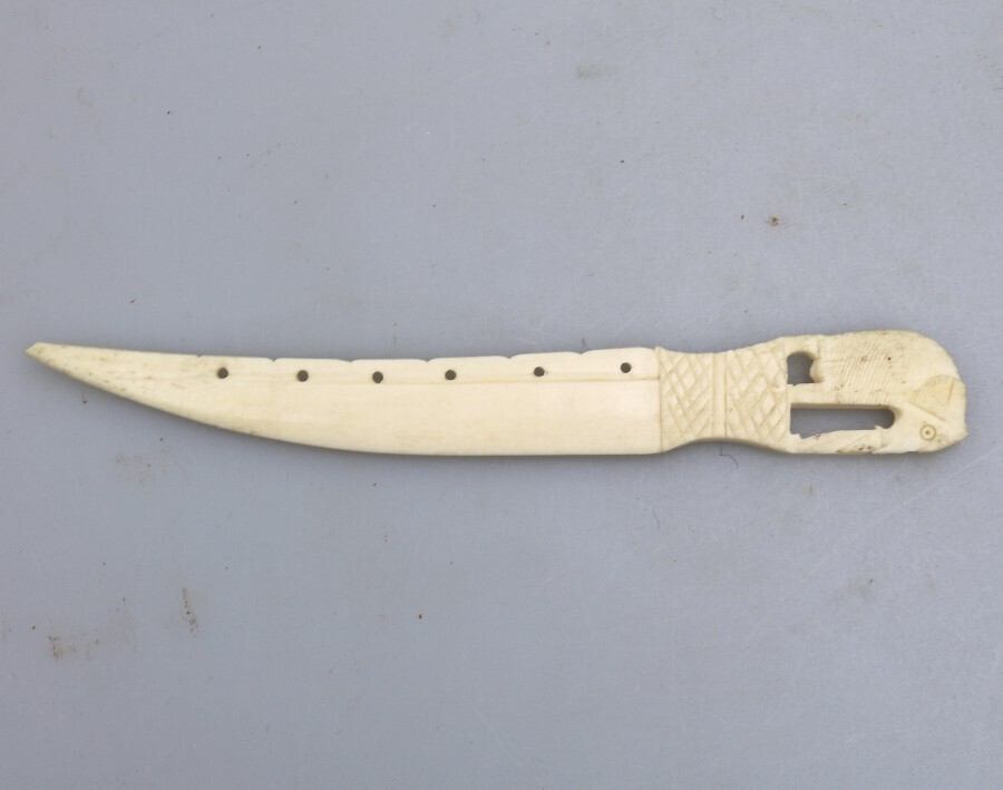 An antique carved bone elephant Paper Knife C.early 20thC