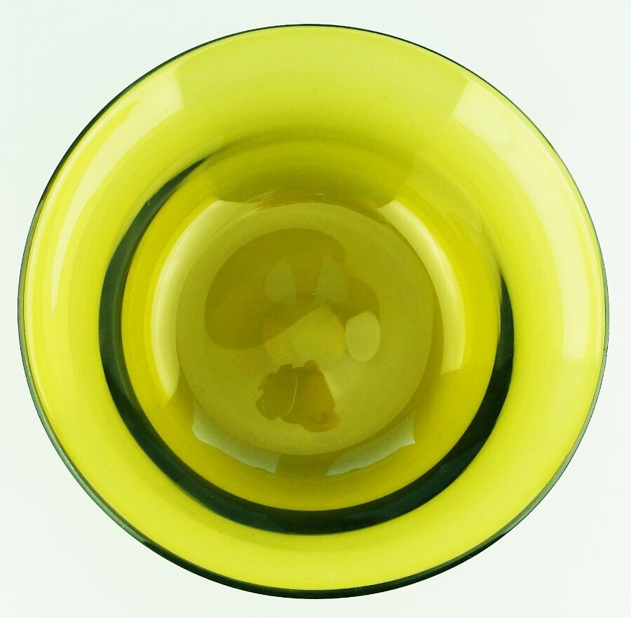 A Whitefriars contemporary green / yellow glass Bowl C.20thC