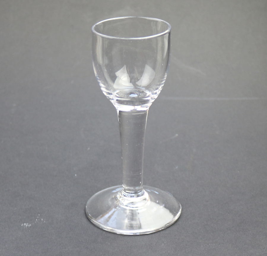 An antique plain stem Wine Glass C.19thC