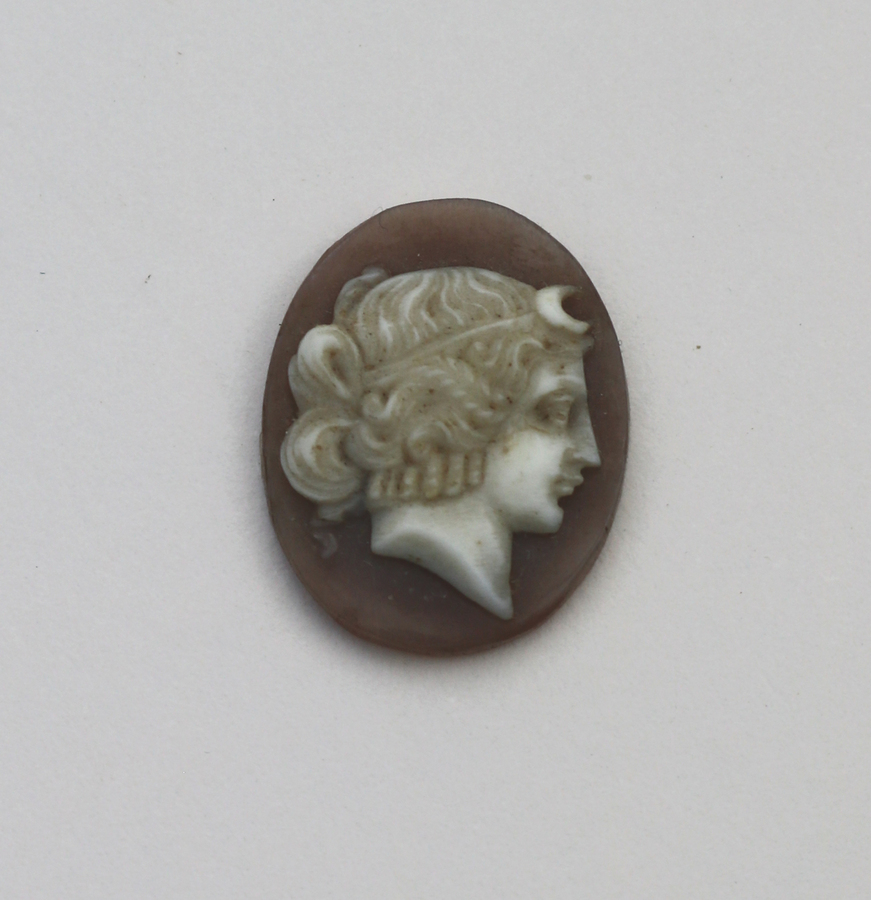 A good antique carved shell Cameo of an Eastern Maiden signed C.19th