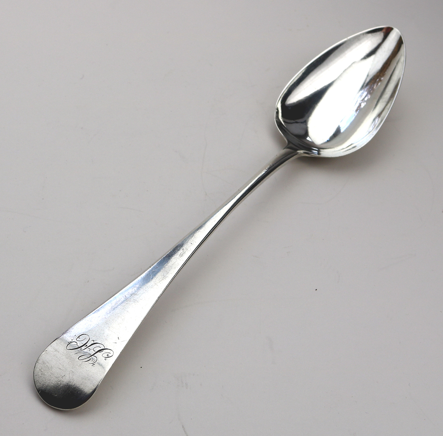 An antique Georgian solid silver Serving Table Spoon - Exeter 1807