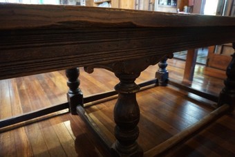 Antique 17th century large Oak refectory table. Also available set of four low back Windsor chairs Yew