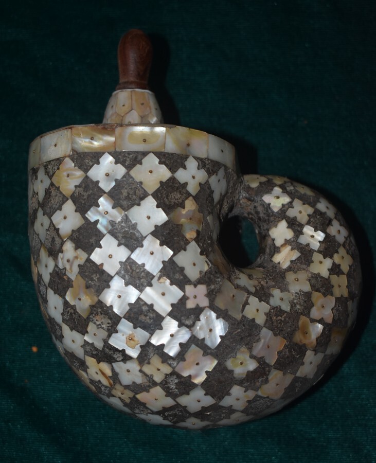 Gun Powder Flask with Mother of Pearl for Matchlock Musket