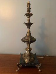 Antique Early 20th Century Gilt Lamp.