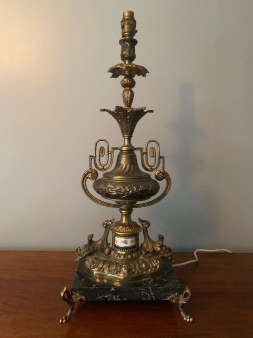 Antique Early 20th Century Gilt Lamp.