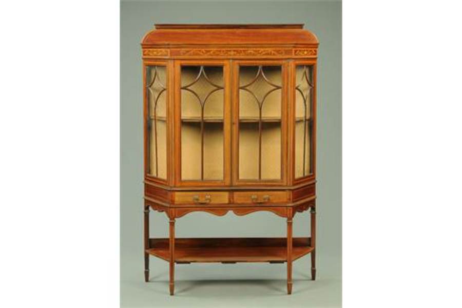 Edwardian mahogany Inlaid display cabinet