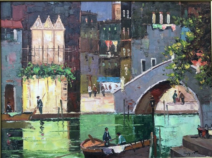 Antique SOLD Cecil Rochfort Doyly John Oil painting. Venice ANTIQUES