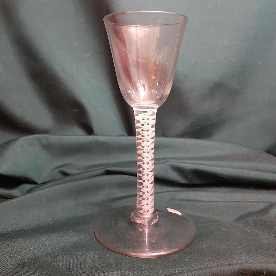 Mid 18th century double airtwist Cordial Glass
