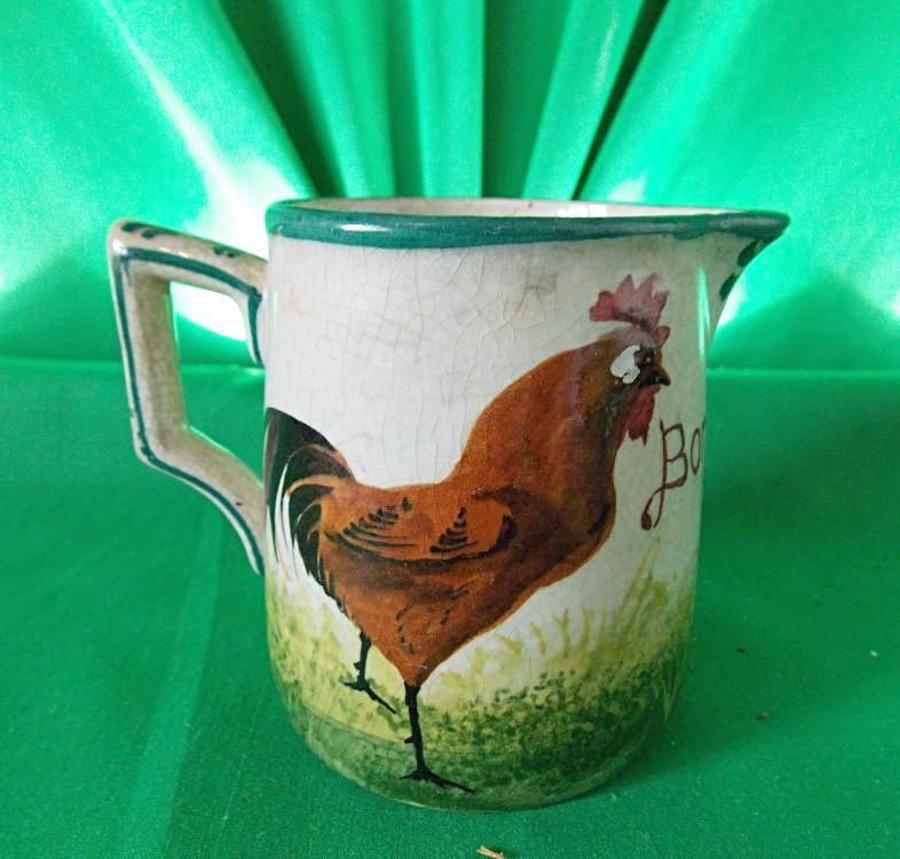 SOLD Scottish Wemyss cream Jug. (Brown Cockerel)