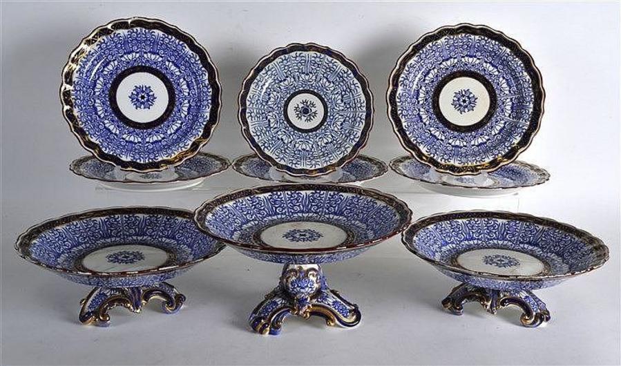 18th cent Worcester Royal Lilys 9 pieces