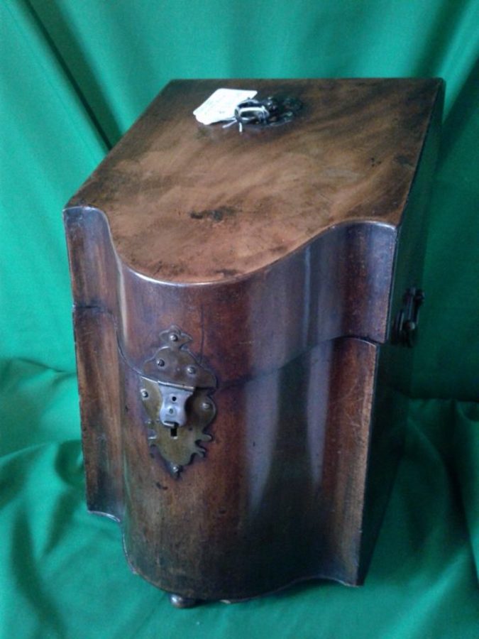 Georgian mahogany knife box, converted