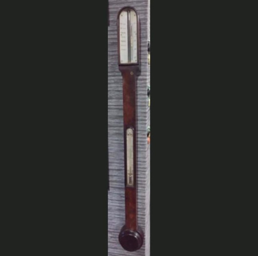 Early Victorian mahogany stick barometer
