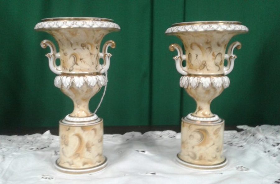 Fine pair of Victorian Ridgeways campana vases