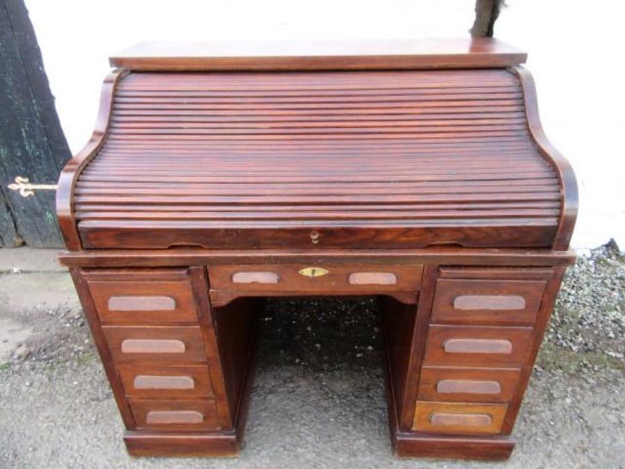 SOLD Victorian oak rolltop desk