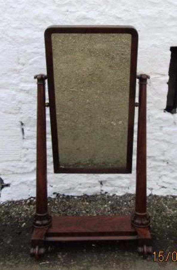 William IV mahogany cheval mirror