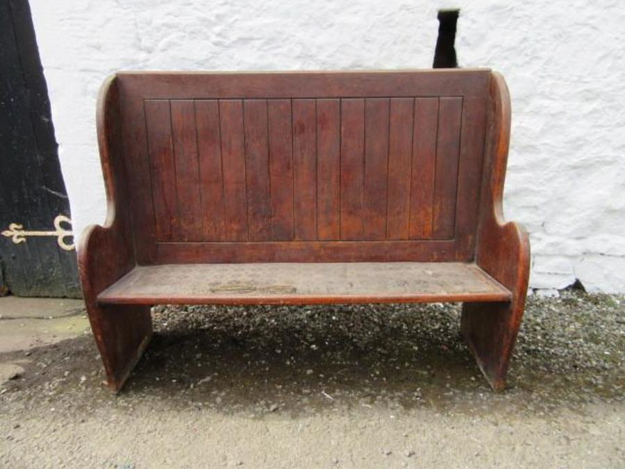 SOLD Victorian High back oak bench