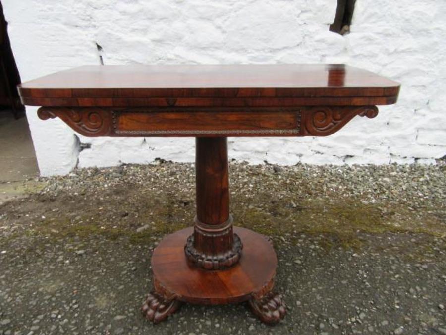 William 1V Rosewood fold over card table