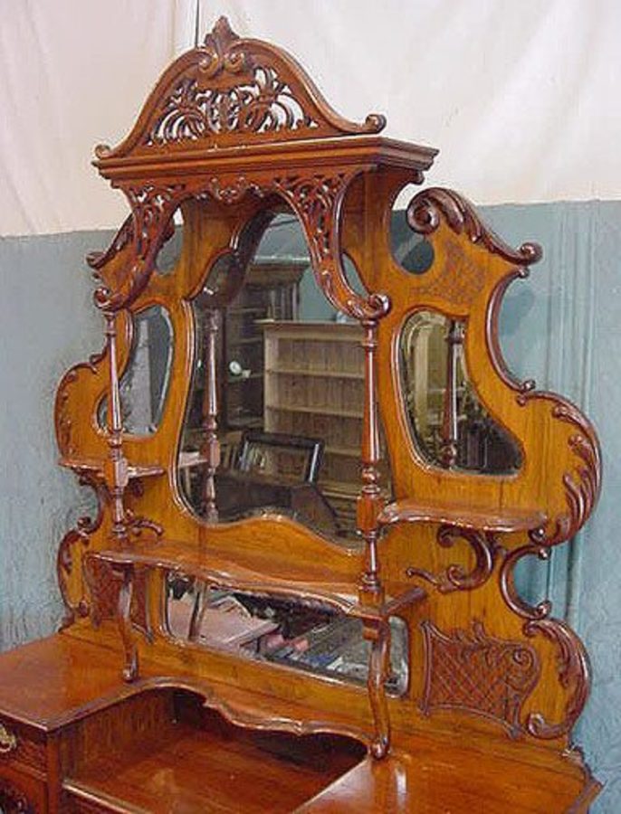 Edwardian mahogany mirror backed cabinet