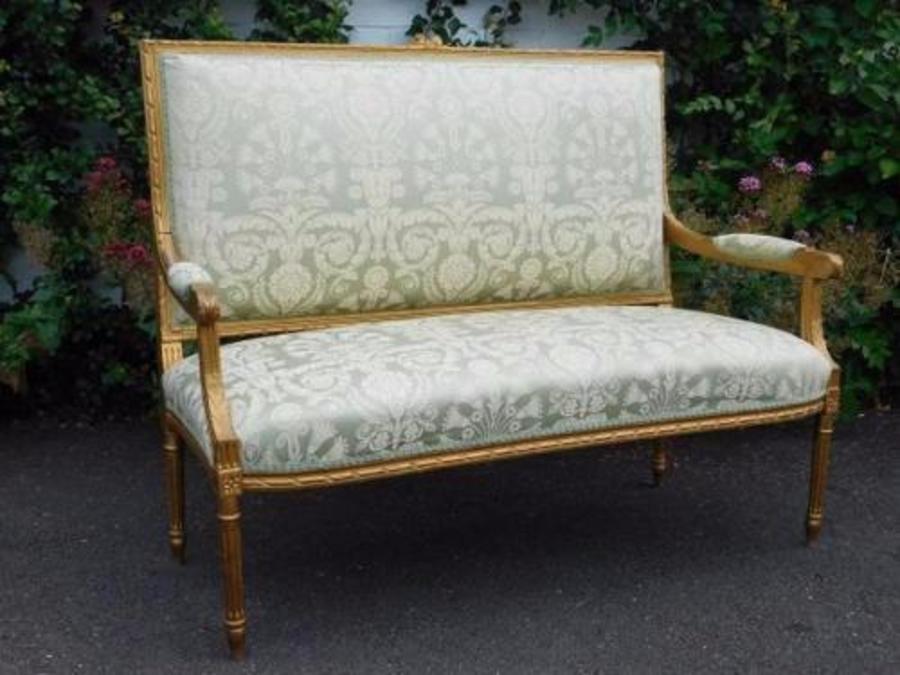 SOLD 19th century French gilt and carved parlour sofa