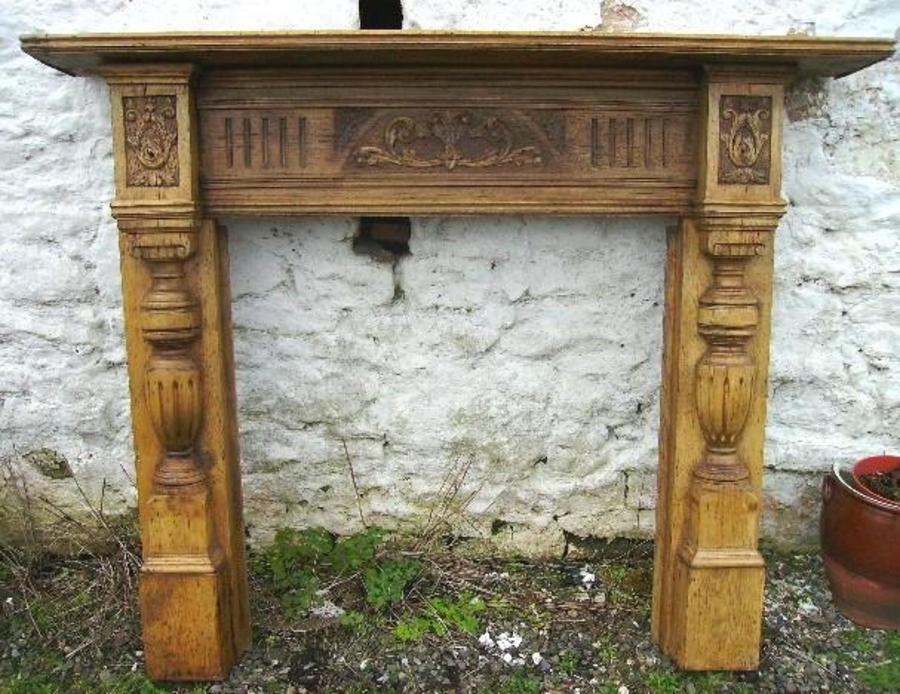 SOLD Victorian carved pine fire surround