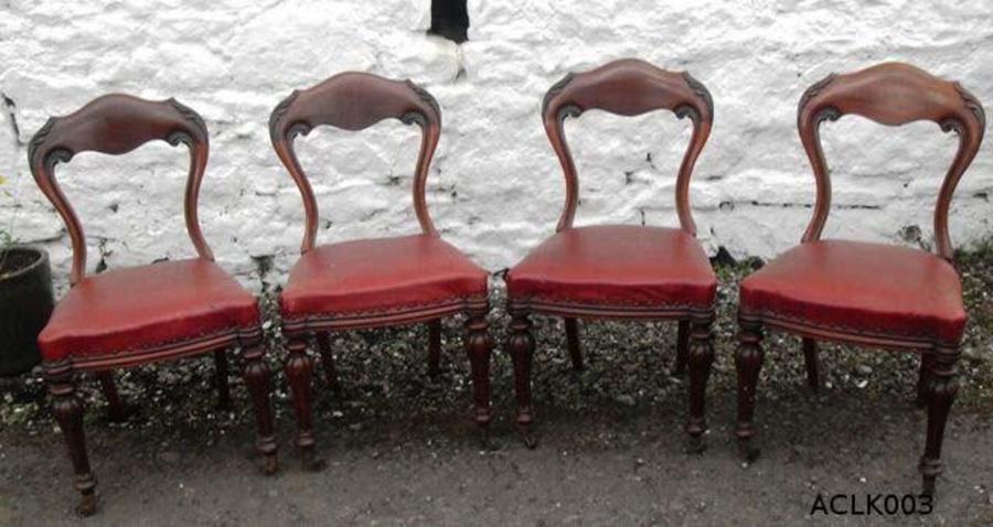 Set four Early Victorian Mahogany Dining Chairs