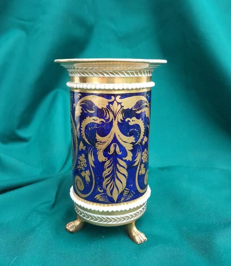 Crown Derby Vase on cobalt ground