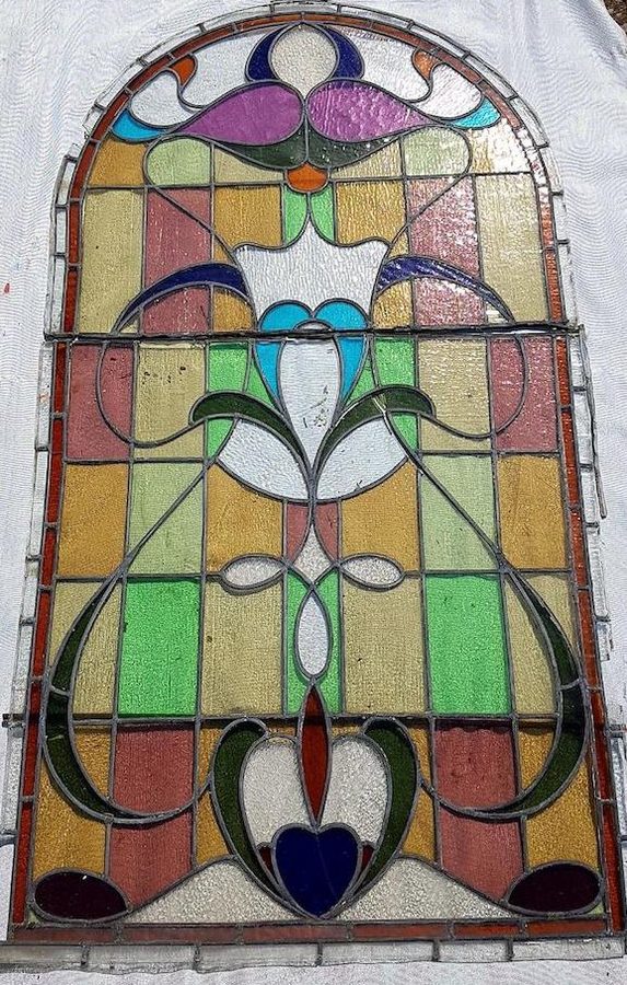 Large Art Nouveau Stained glass window