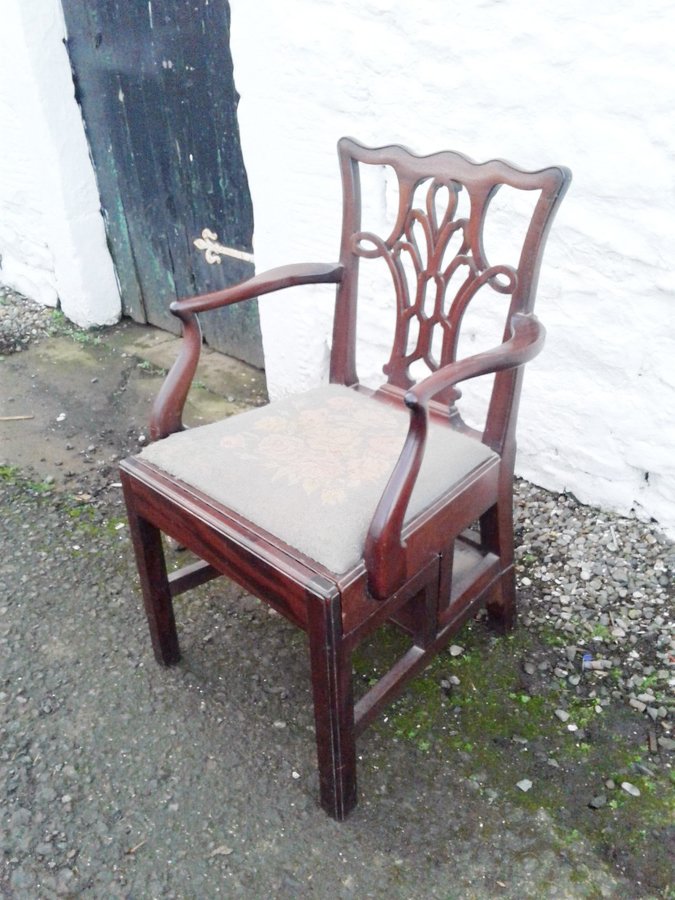 George 111 styled mahogany library step chair