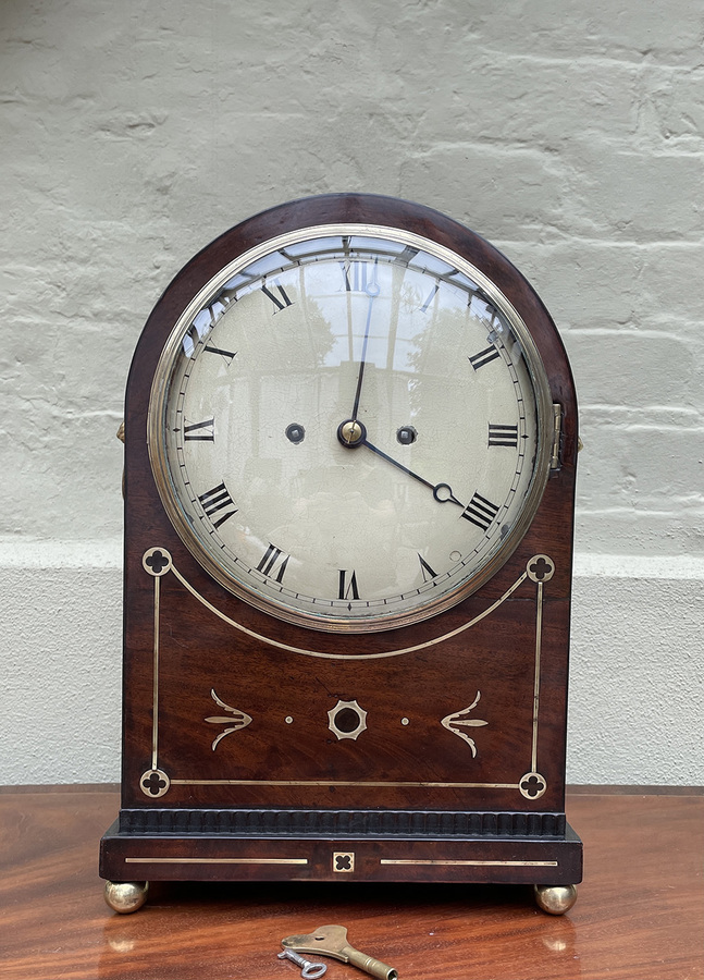 Twin Fusee English Antique Bracket Clock