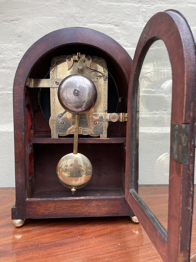 Antique Twin Fusee English Antique Bracket Clock