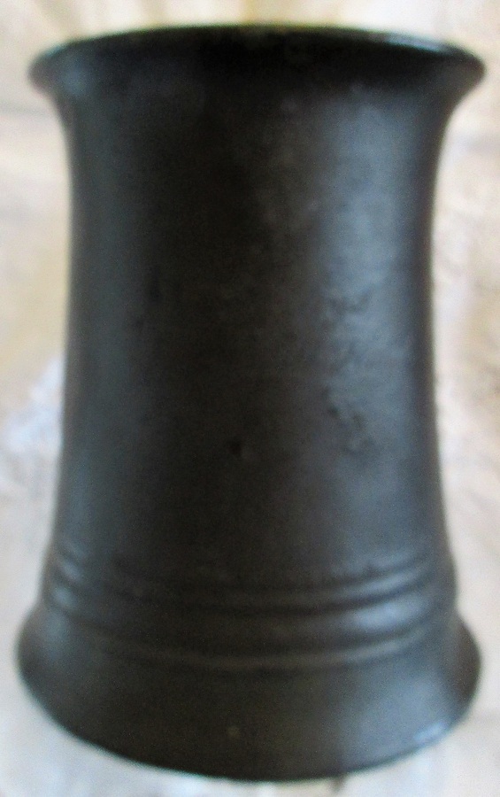 Antique Antique English Victorian Pewter Half Pint Concave Mug