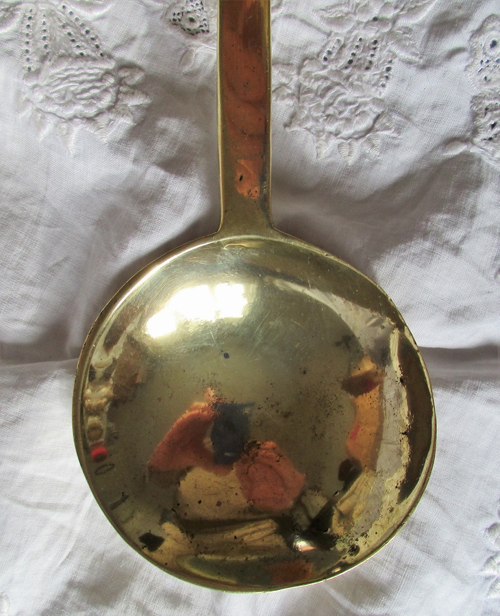 Antique Antique English Victorian Brass Kitchen Ladle