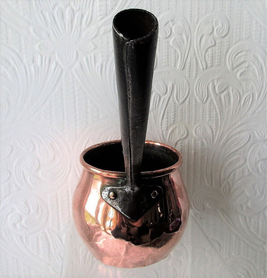 Antique Antique English Victorian Copper Pint Saucepan ~ Griffiths Patent