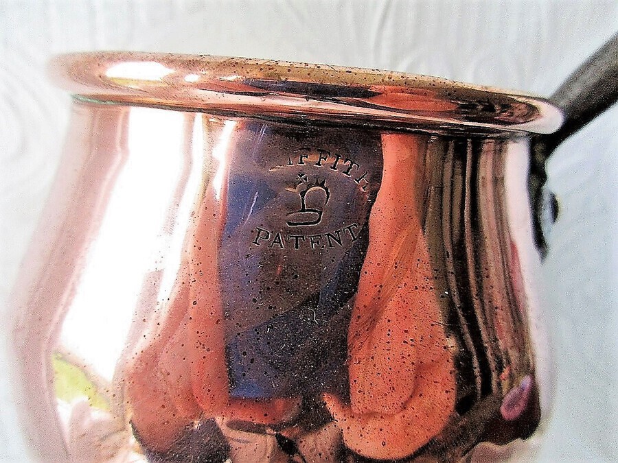 Antique Antique English Victorian Copper Pint Saucepan ~ Griffiths Patent