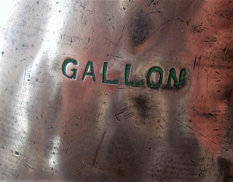 Antique Antique English Victorian Copper Gallon Measure