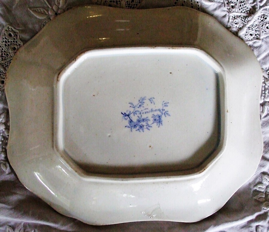 Antique Antique English Victorian Blue and White Transfer Pottery 