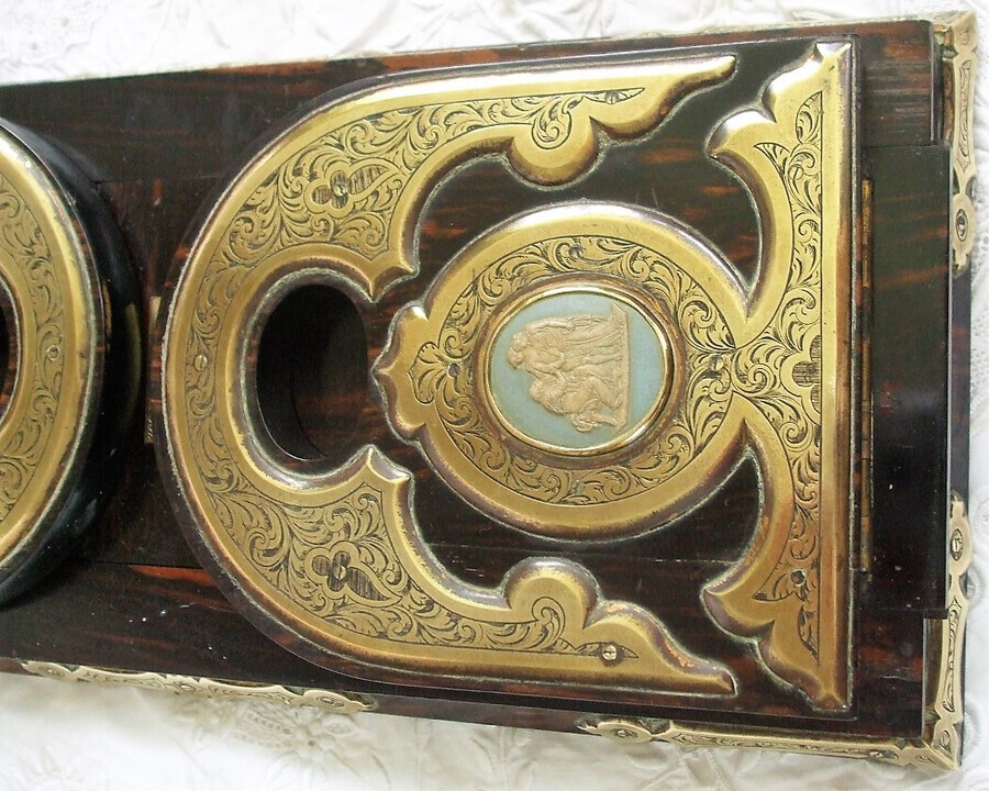 Antique Antique English Victorian Coromandel Wood Bookslide by W.H. Tooke of Liverpool