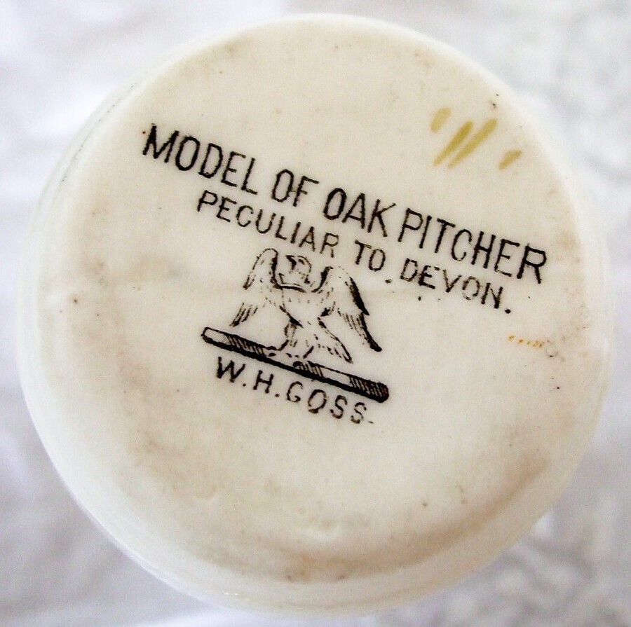 Antique W.H. Goss ~ Devon Oak Pitcher ~ A.C.C. No. 84 ~ Harwich